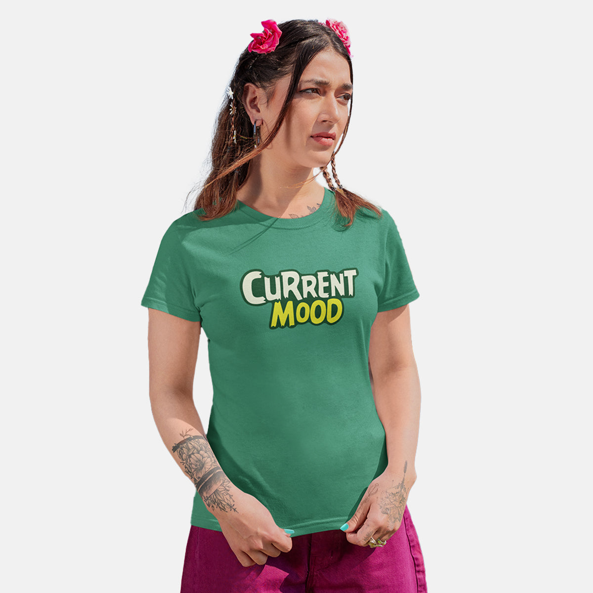 Dhaga Current Mood Graphic Women T-Shirt