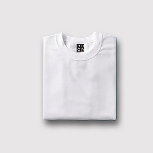 Dhaga Light White Half Sleeves Basic T-Shirt