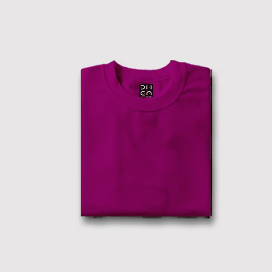 Dhaga  Purple Half Sleeves Basic T-Shirt