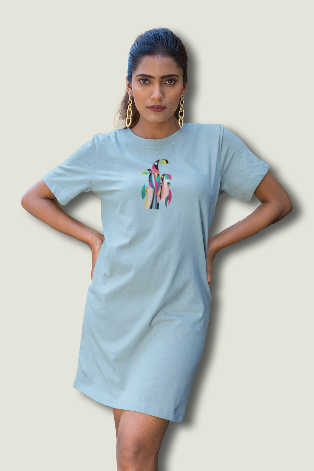 Dhaga's Womens Sky Blue Colour Bodycon