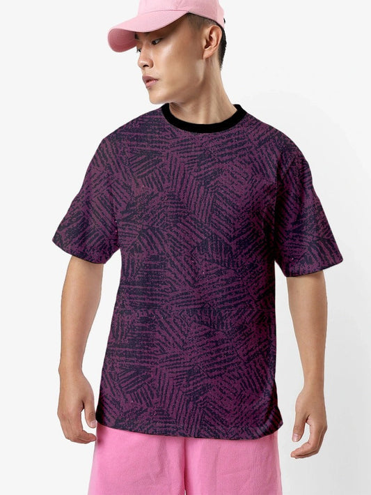 Dhaga Premium Oversized Digital Printed Maroon Colour Tshirt