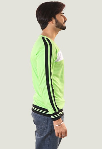 Dhaga Lime Green Unique Design Full Tees  Shirt