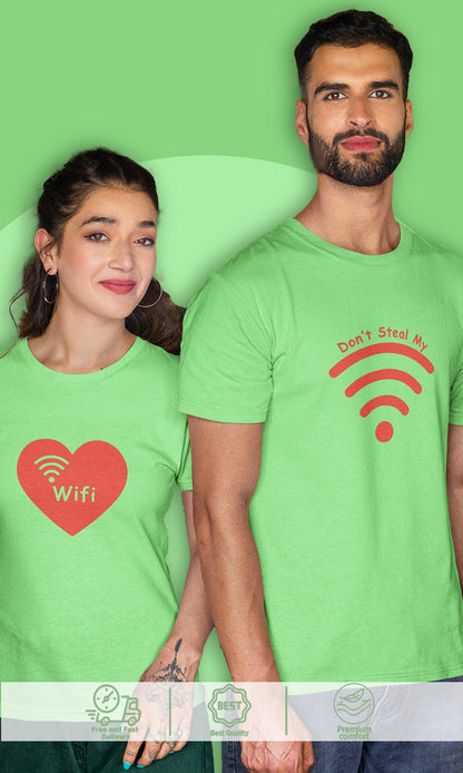 DHAGA Don't Steal My WIFI Couple Tees