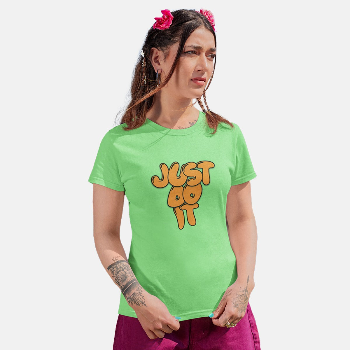 Dhaga Just Do It Graphic Women T-Shirt