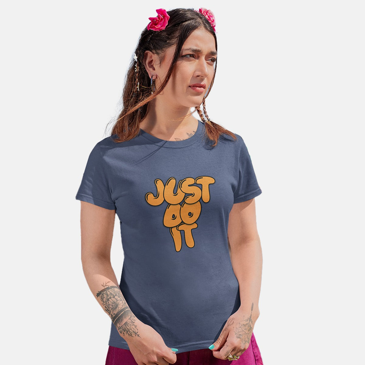 Dhaga Just Do It Graphic Women T-Shirt