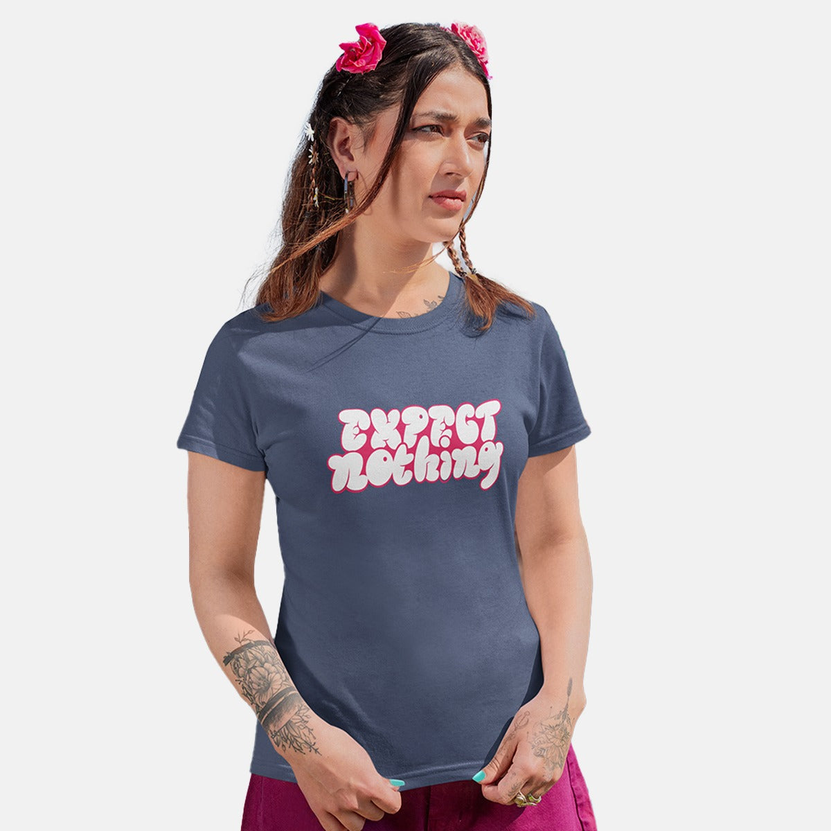 Dhaga Except Nothing Graphic Women T-Shirt