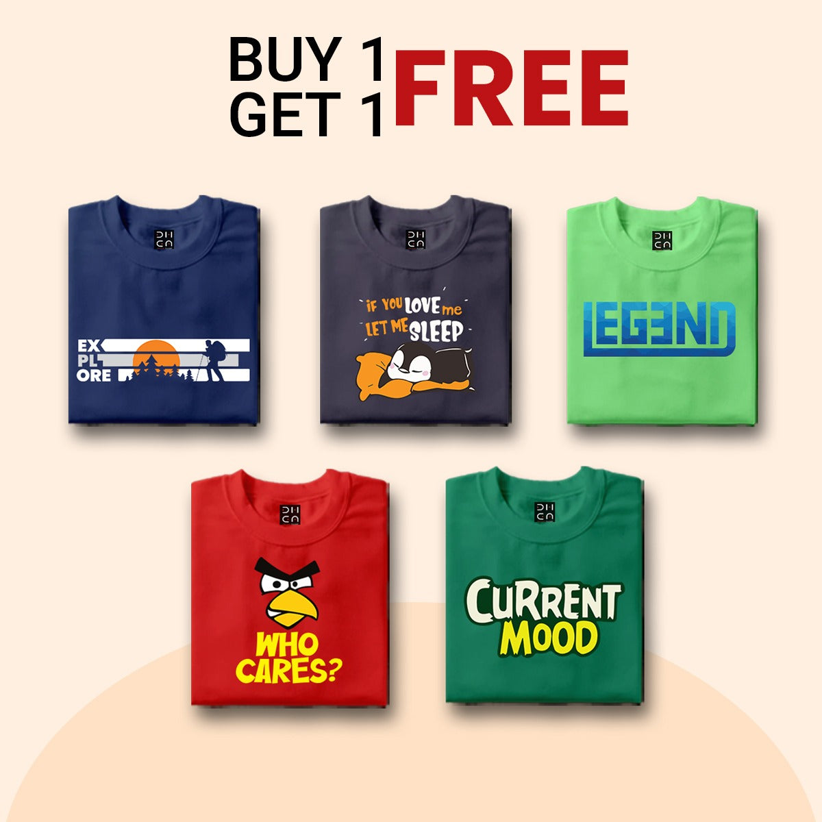 Dhaga Graphic Combo T-Shirt Buy 1 Get 1