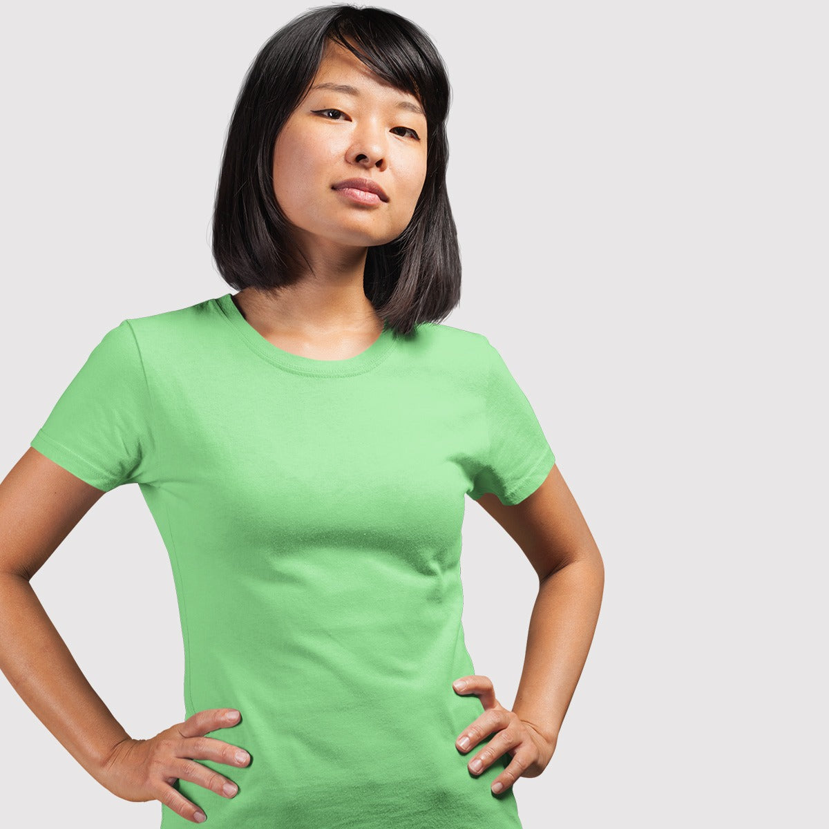 Dhaga Light Green Women Basic T-Shirt