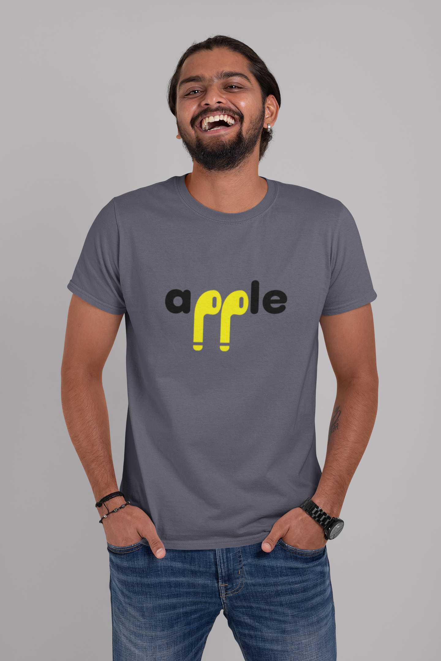 Dhaga Premium Apple Graphic Unisex T-Shirt ! Buy 1 Get 1 Free