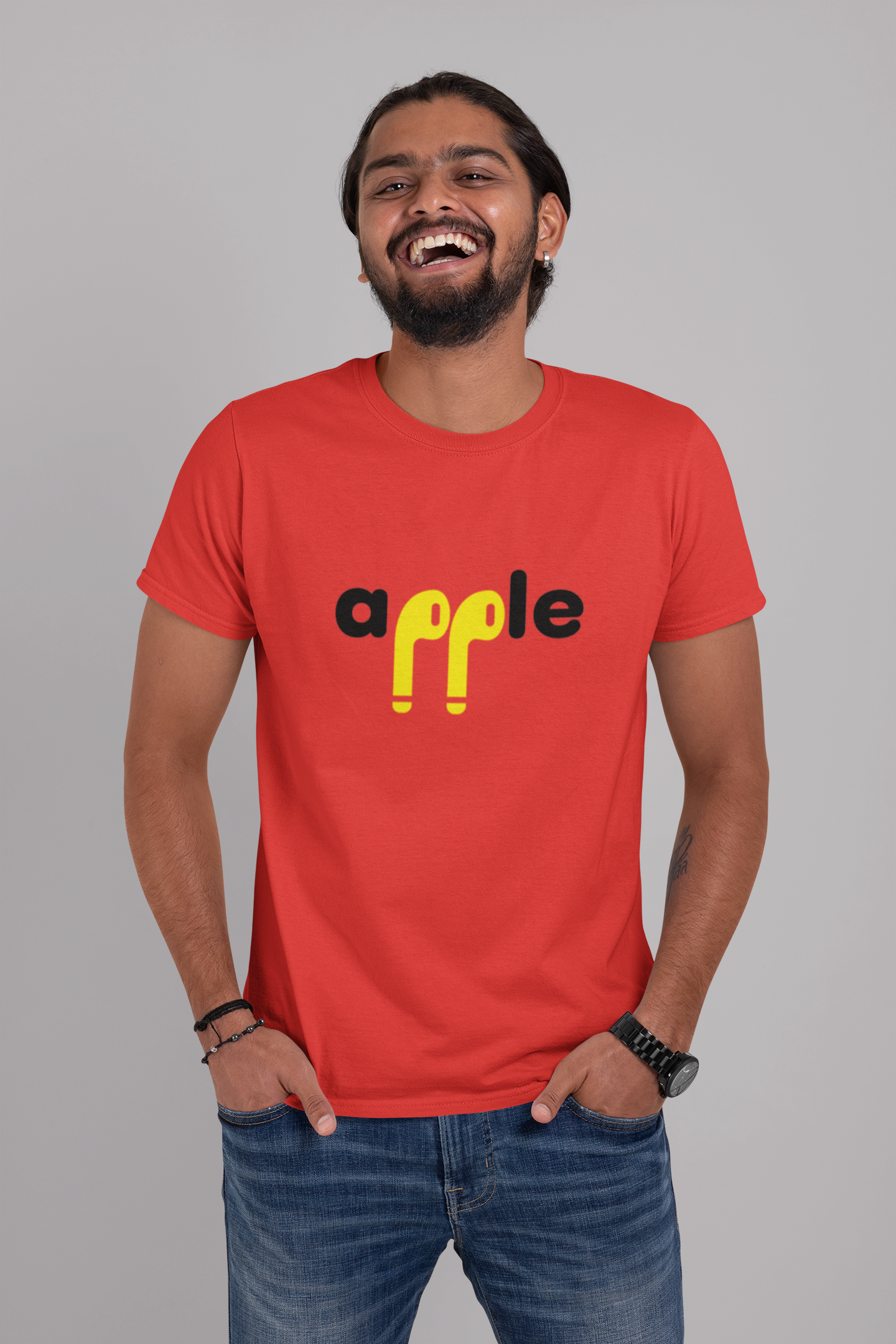 Dhaga Premium Apple Graphic Unisex T-Shirt ! Buy 1 Get 1 Free