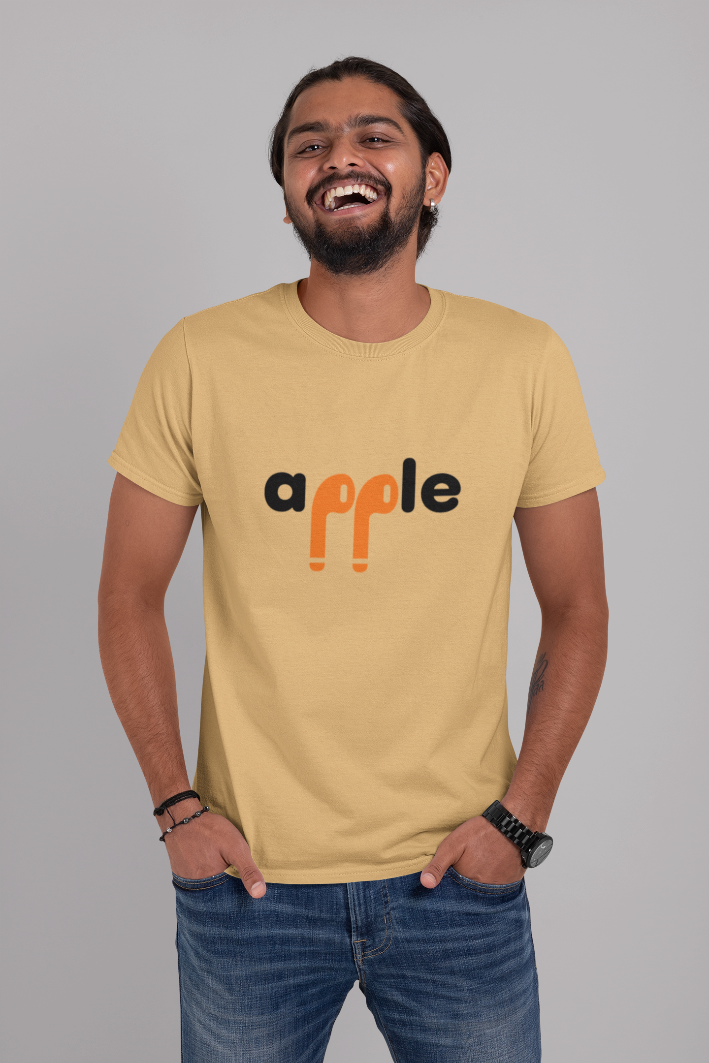 Dhaga Premium Apple Graphic Unisex T-Shirt ! Buy 1 Get 1 Free