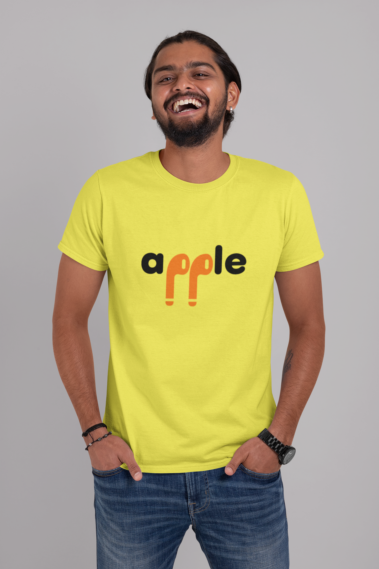 Dhaga Premium Apple Graphic Unisex T-Shirt ! Buy 1 Get 1 Free