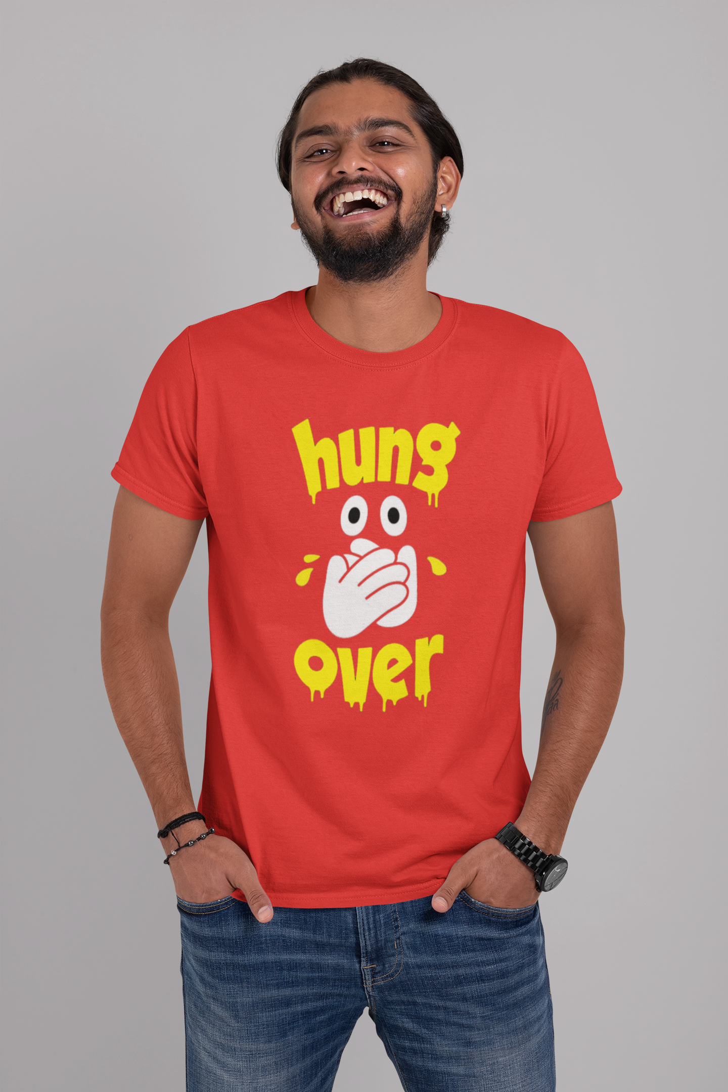 Dhaga Premium Hung Over Graphic Unisex T-Shirt ! Buy 1 Get 1 Free