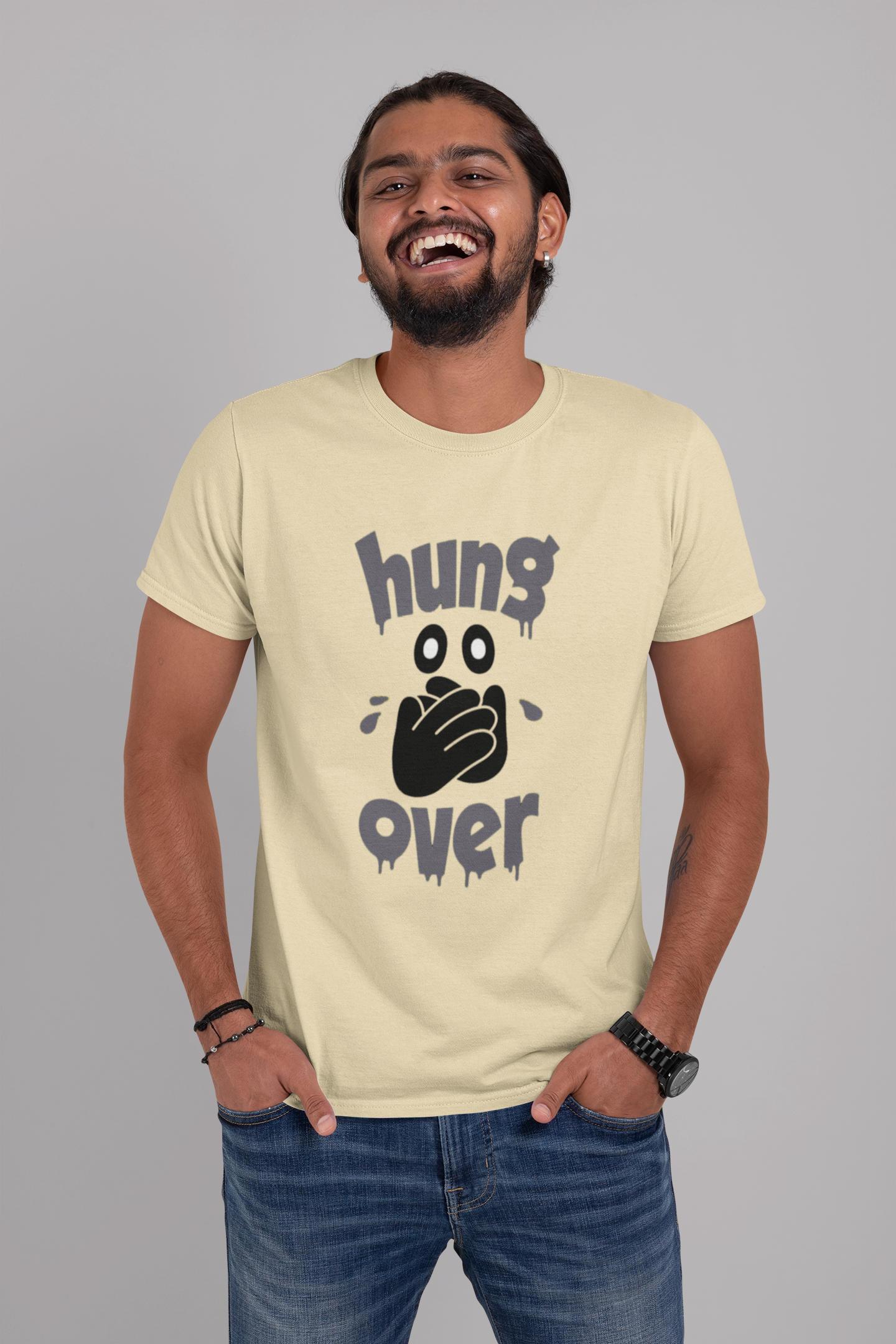 Dhaga Premium Hung Over Graphic Unisex T-Shirt ! Buy 1 Get 1 Free