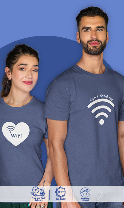 DHAGA Don't Steal My WIFI Couple Tees