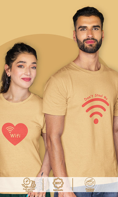 DHAGA Don't Steal My WIFI Couple Tees