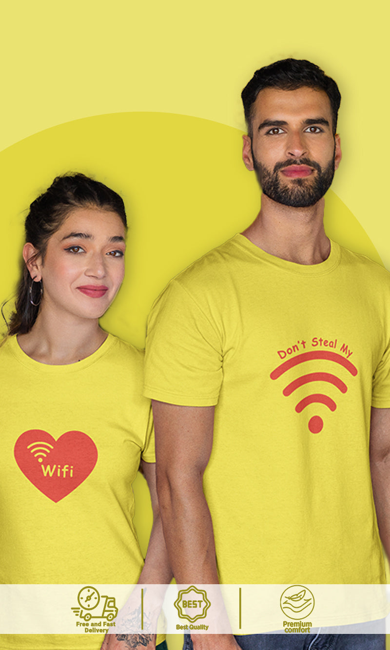 DHAGA Don't Steal My WIFI Couple Tees